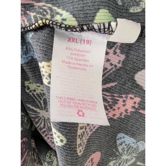 No Boundaries Black Butterfly Print Long Sleeve Ribbed Top Womens XXL Base Layer - Picture 5 of 8